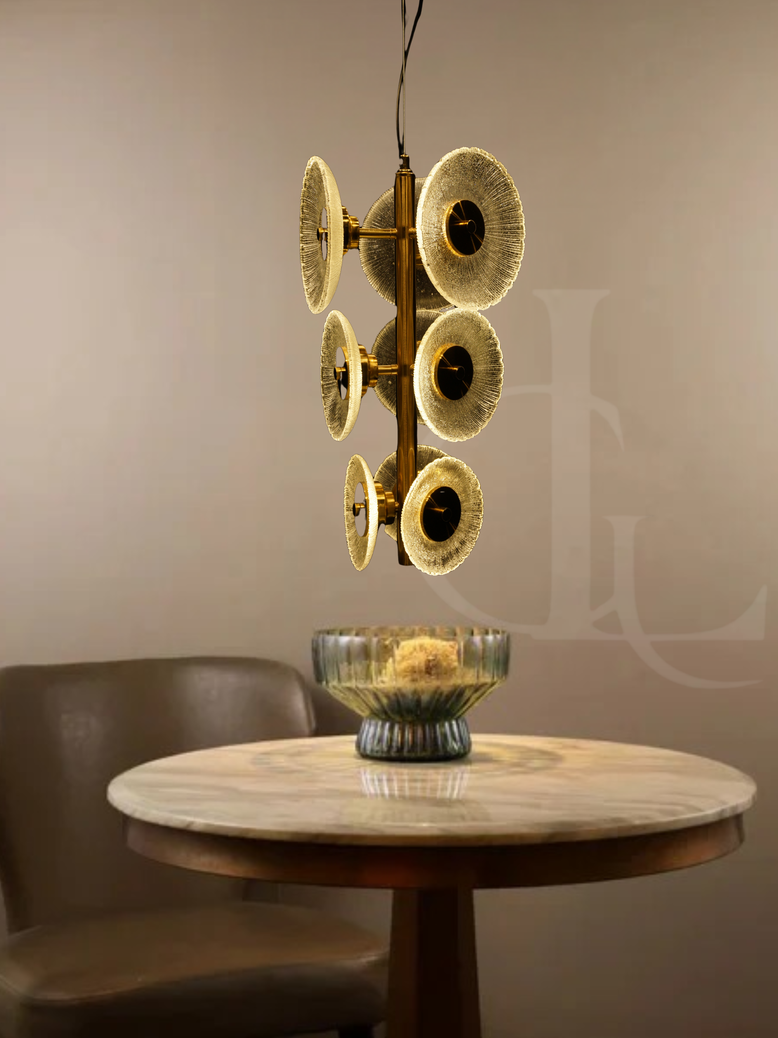 Blooming Sonata (Glass, Gold) Hanging Light